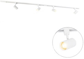 Sistema de trilho moderno monofásico com 4 focos brancos - Jeana