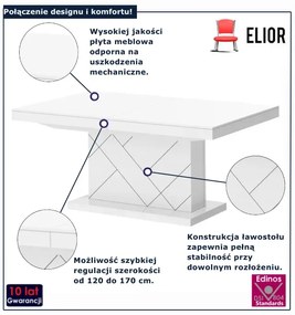 Nowoczesny biały rozkładany ławostół T6-A96