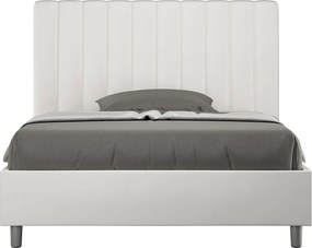 Łóżko bez stelaża tapicerowane 120x190 sztucznej skóry biały Agueda