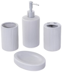 Zestaw ceramicznych akcesoriów łazienkowych, 4 elementy