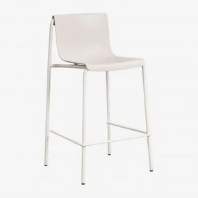 Zestaw 4 Wysokich Stołków Ogrodowych Z Polipropylenu Ismene Biały Kamień & ↑65 Cm - Sklum