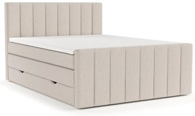 Beżowe łóżko boxspring ze schowkiem 160x200 cm Ruby – Maison de Rêve