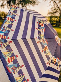 Biało-niebieski parasol LUMINA 180 cm