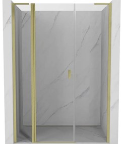 Mexen Mist L drzwi prysznicowe uchylne 150 cm, transparent, złote szczotkowane - 8A4L-150-001-55-00