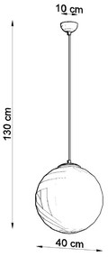 Biała lampa wisząca ze szklanym kloszem ø 40 cm Bianco – Nice Lamps