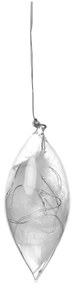 Szklana ozdoba LED z piórkami, duża (19 cm)