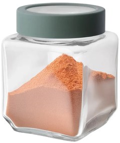 Altom Szklany kwadratowy słoik z pokrywką 500 ml,zielony, 500 ml