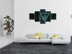 Obraz - Neonowy trójkąt w dżungli (125x70 cm)