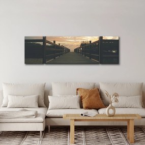 Obraz drewnianego pomostu nad jeziorem (170x50 cm)