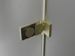 Mexen Lunar-F drzwi prysznicowe składane lewe 125 cm, transparent, złote szczotkowane - 836S-125-050-55-00-L