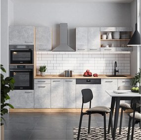 Aneks kuchenny beton/złoty dąb 300x60x81.6 r-line