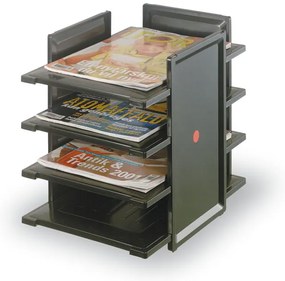 Plastikowy regał, organizer na dokumenty 1+1 GRATIS, czarny