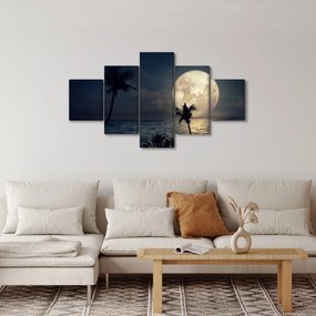 Obraz - Plaża przy pełni księżyca (125x70 cm)