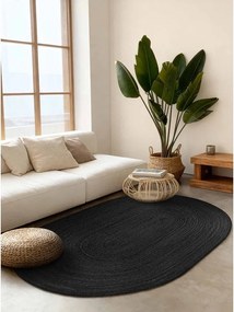 Czarny dywan z juty dwustronny/tkany ręcznie 160x230 cm Braided – Hanse Home