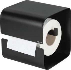 Czarny stalowy uchwyt na papier toaletowy z mocowaniem Turbo-loc bez wiercenia Lizan – Wenko