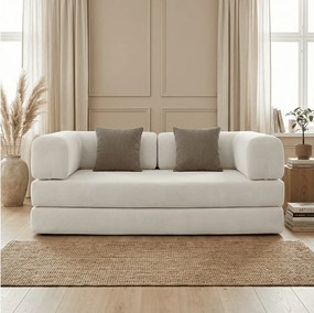 Coco Living Sofa rozkładana Kaia – biały/brązowy