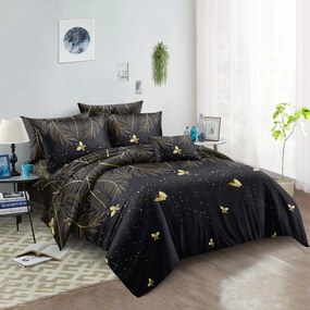 PrzytulneMieszkanie.pl PrzytulneMieszkanie.pl Pościel z mikrowłókna VISATA czarna Rozmiar pościeli: 70 x 80 cm | 140 x 200 cm