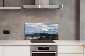 Panel szklany do Kuchni Śnieżna Kraina Gór