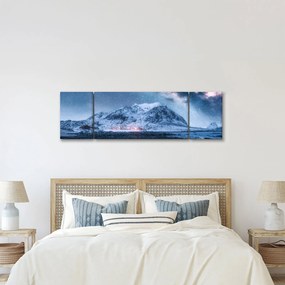 Obraz gór z gwieździstym niebem (170x50 cm)