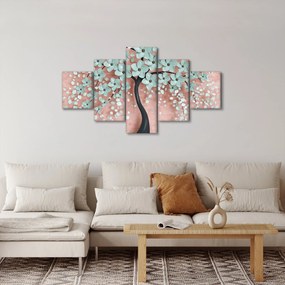 Obraz - Pastelowe niebieskie kwiaty (125x70 cm)