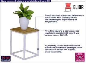 Skandynawski stojak na kwiaty biały + dąb artisan - Omono 3X