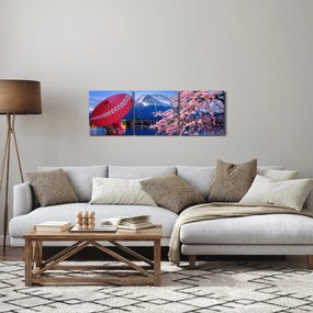 Obraz - Widok na szczyt, Japonia (z zegarem) (90x30 cm)