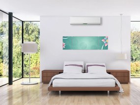 Obraz - Koła z kwiatami (170x50 cm)