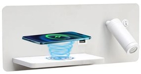 Immax 08286L-LED kinkiet z półką, USB i ładowarką bezprzewodową LED/3W/230V