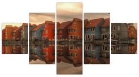Obraz kolorowych domów (125x70 cm)