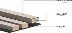 Mexen Lam-B lamele ścienne 275 x 31,5 cm, płyta HDF 4 mm, Dąb Amber - S100-275317-2812-073