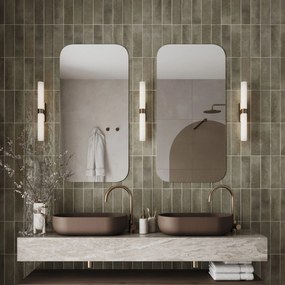 Lustro prostokątne bez ramy oszlifowane obracalne bez podświetlenia ROUND | Różne rozmiary | Różne kolory szkła : Kolor tafli szkła - Srebrny, Rozmiar - 95 x 190 cm