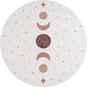 Dywan dziecięcy Coco Fazy Księżyca kremowy koło 120 cm x 120 cm