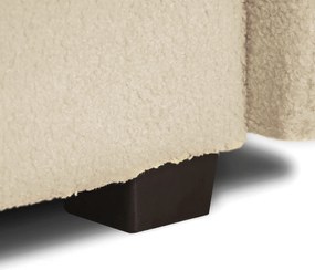 Sofa z Funkcją Spania PORTO Wersalka Dwuosobowa Rozkładana Jasnobeżowa Boucle Nowoczesna do Salonu