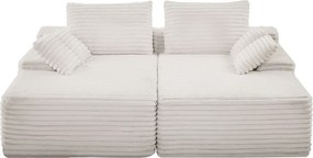 Kanapa SucceBuy Podwójna Narożna Chaise Longue 210 cm, Sekcyjna Kanapa z Kordem, Wygodna Narożna z Głębokim Siedziskiem i Miękkimi Poduszkami