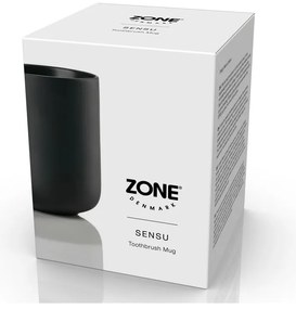 Czarny kamionkowy kubek na szczoteczki do zębów Sensu – Zone