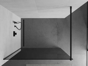 Mexen Kioto ścianka prysznicowa Walk-in 100 x 200 cm, grafit 8 mm, czarna - 800-100-101-70-40