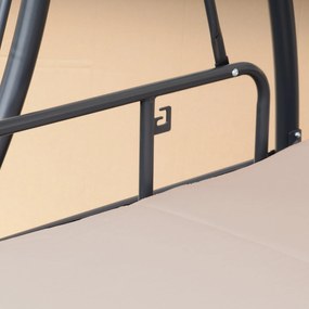 Outsunny Huśtawka z Funkcją Leżanki Brązowa 200x 125 x 170 cm