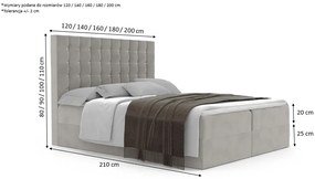Łóżko kontynentalne LEVIA 2 - 200x200