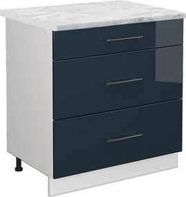 Szafka dolna do kuchni ciemnoniebieski wysoki połysk 80x60x82 fame-line