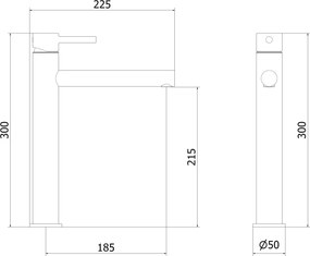 Mexen Elba bateria umywalkowa wysoka, różowe złoto - 74110-60