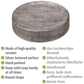 Ceramiczna mydelniczka w kolorze srebra Rivara – Wenko