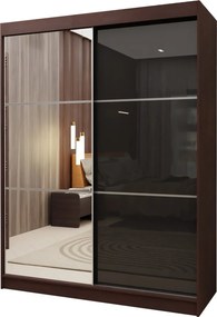 Szafa Przesuwna VITALE 150 cm z Lustrem Szafa Dwudrzwiowa Wenge