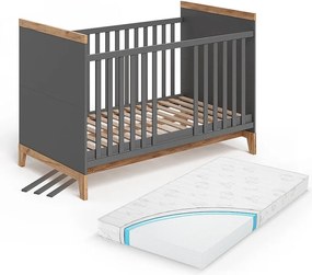 Łóżeczko dla dziecka szary/artystyczny 144.1x79.7x98.4 malia