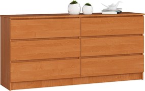 Komoda AKORD K160 Olcha 160 cm 6 szuflad kolor Olcha mat 160x40x77 cm