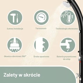 Prysznic solarny BOW, 20l, czarny Monzana
