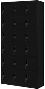 Szafa skrytkowa zamykana na klucz Karol 90x40x185 cm, czarny