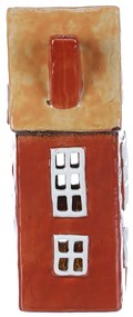 Świecznik Domek czerwony, ceramika, 11 x 9 x 23 cm