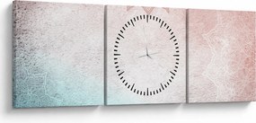 Obraz - Mandale na ścianie 2 (z zegarem) (90x30 cm)