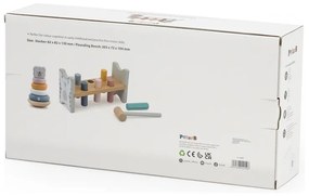 Viga polarb zestaw drewniana piramidka + przebijanka z młoteczkiem miś polarny montessori