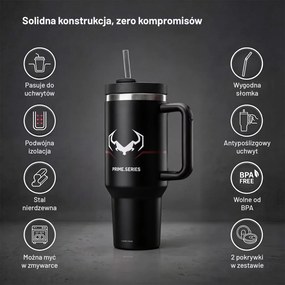 Kubek termiczny ze słomką Diablo, kolor Burned Black